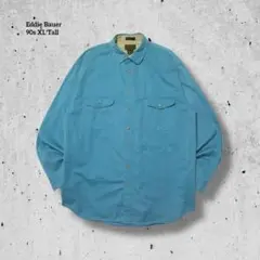 た*ぎ様 90s 古着ヴィンテージEddie Bauer 黒タグ ツイルシャツ