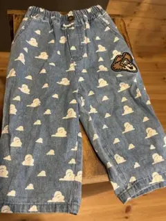 雲柄デニムブルーロングパンツ 80cm