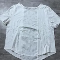 courreges クレージュ 半袖 ブラウス ホワイト シャツ 白 40　ロゴのサムネイル