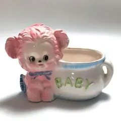 ヴィンテージ陶器1950年babyDogプランタースカイブルーLos Angel