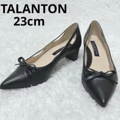 TALANTON リボン ポインテッドトゥ　パンプス 23cm 黒 日本製 本革のサムネイル
