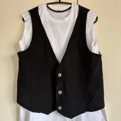ハンドメイド　黒リネンジレのサムネイル