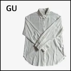 美品 GU ホワイト 長袖 シアーシャツ レディース Sサイズ