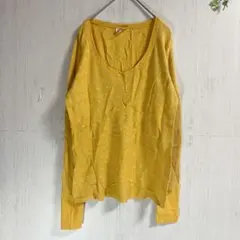Mossimo イエロー 長袖 Tシャツ 【L】 ワッフル生地 綿 モッシモのサムネイル