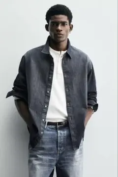 ZARA ウォッシュドデニムシャツ　XLサイズ　未使用