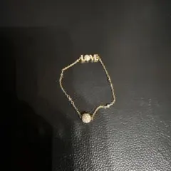 LOVE パールビーズ ゴールドブレスレット