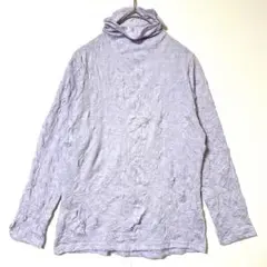 T.M.A. ラベンダー クラッシュ加工 花柄 タートルネック 長袖 M〜L i