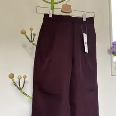 GU ダークブラウン タックテーパードアンクルパンツSサイズ
