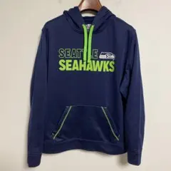 SEATTLE SEAHAWKS 裏フリースパーカー ネイビー/ライム L