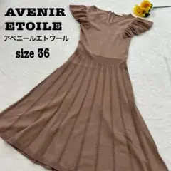 【美品】Aveniretoile秋冬ワンピース 36 アベニールエトワール 2025年 ノースリーブワンピース ネイビー