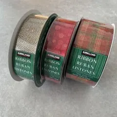 新品未使用【3個セット】カークランド クリスマスリボン