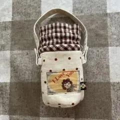ハンドメイド 巾着型ボトルホルダー ドット柄