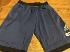 美品☆adidasのスポーツパンツ160(ネイビー×ブラック)