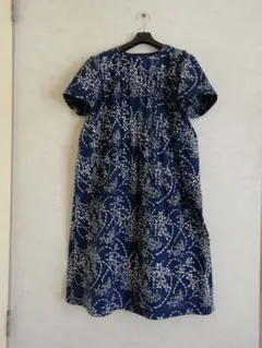 着物リメイク　藍染めロングワンピース②