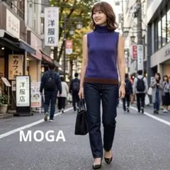 【美品】MOGA モガ シルク混 タートルネックニット ノースリーブ A1141のサムネイル