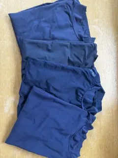 ネイビー 長袖 半袖ハイネック アンダーシャツ 4枚セット サイズ140