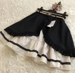 アクシーズファム ベルト付き スリット2wayスカート M