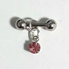 ✿ミニピンクジルコニア▷ ストレートバーベル 軟骨ピアス ボディピアス