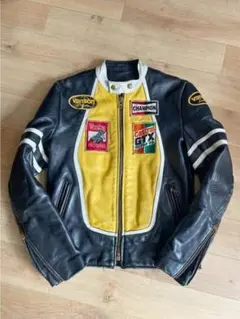 VANSON 38 USA製 シングルライダース TALONジップ ワッペン多数