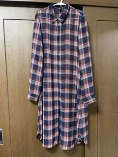 FOREVER21 チェック柄 ロングシャツワンピース Sサイズ