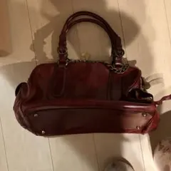 アナスイレザー製赤ハンドバッグ