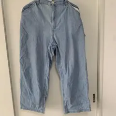 GU デニムワイドパンツ ライトブルー XLサイズ