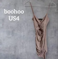 boohoo ブーフー　ピンク ドレープキャミソール【US4】