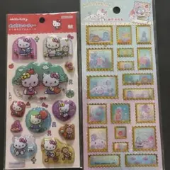 【正規品】ポップデコパーティ わたあめカプセル キティ 切手風シール セット