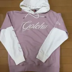 Gotcha ピンクパーカー フード付き　長袖