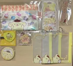 ポムポムプリン グッズまとめ売り 缶バッジ キーホルダー アクスタ ポーチ