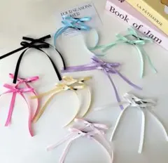 カラフルリボンヘアピンセット