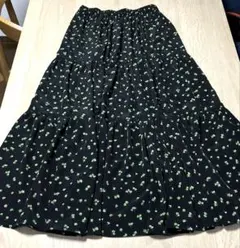 アダムエロペ 小花柄 ロング フレアスカート