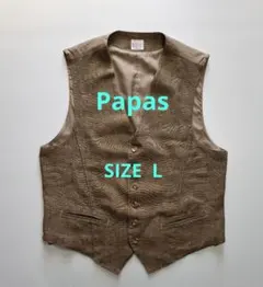 Papas パパス　麻　ブラウンベストのサムネイル