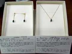 cui-cui K10日本製YGロンドンブルートパーズ保証書付ネックレス＆ピアス