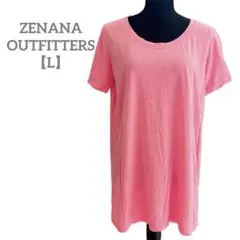 ZENANA OUTFITTERS 【L】半袖Tシャツ チュニック 無地 ピンク