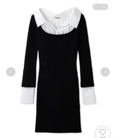 Sustainableオフショルニットドッキングワンピース