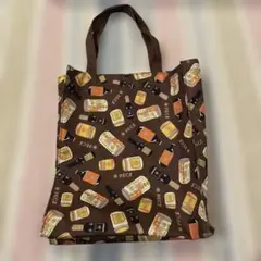 PECK ペック トートバッグ エコバッグ 総柄 ブラウン
