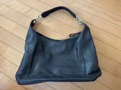 ⭐美品⭐COACH ハーフムーン ショルダーバッグ ストライプ ネイビー 