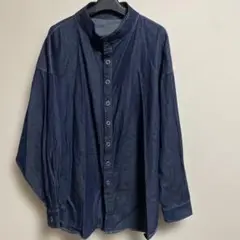TO☆ antiquaダークデニム スタンドカラーシャツF