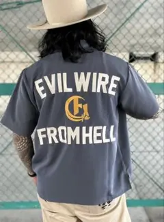 EVILWIRE スカル スーベニアシャツ L 新品 ボウリングシャツ 刺繍