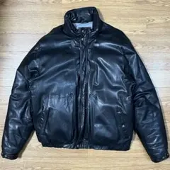 エディーバウアー レザーダウンジャケット 黒 XL 80s 90s 黒タグ