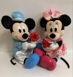 【美品】ミッキー＆ミニー ぬいぐるみ ペア 結婚式 ウェディング 電報