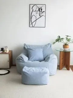 LOOSY 1人掛けビーズソファ Powder Blue