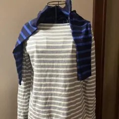 トップス2枚組　無印良品ネイビー✖️ブルー、UNIQLOグレー✖️ホワイト長袖