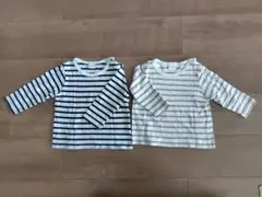 SIMPLE FREE ストライプTシャツ 2枚セット 80センチ 双子