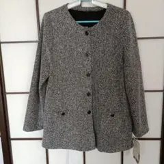 白黒 秋冬の羽織りもの ジャケット 未使用タグ付き