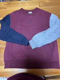 EDWIN 異素材ミックス トレーナー 赤紫/グレー/ネイビー