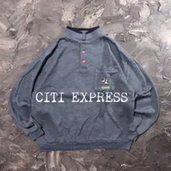 CITI EXPRESS トレーナー　鳥　刺繍　ヘンリーネック　 レトロ