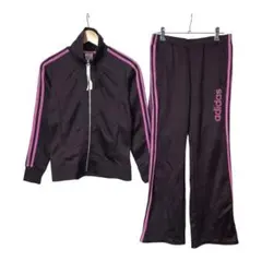 アディダス　レディースジャージ　セットアップ　バックロゴ　ジップリボン　M