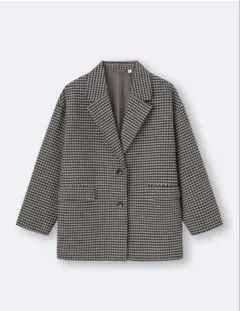 コージーメルトンチェックハーフコート